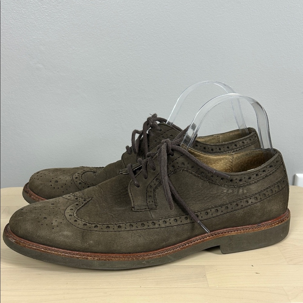 POLO Ralph‎ Lauren Suede Wing Tip Oxford Lace Up Size 9.5 Brown